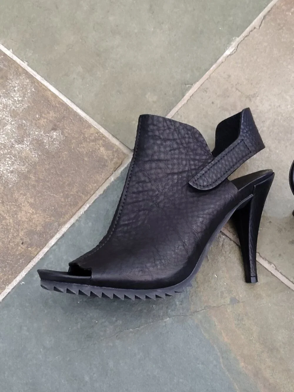 Pedro Garcia Black Leather Slingback Heels